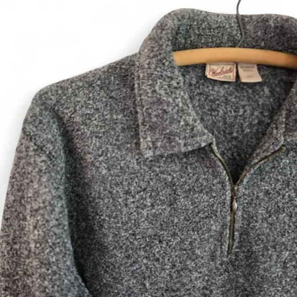 Woolrich Womens Original Outdoorwear Half-Zip Sweater Small Cozy Gray Wool-Blend - Picture 5 of 16